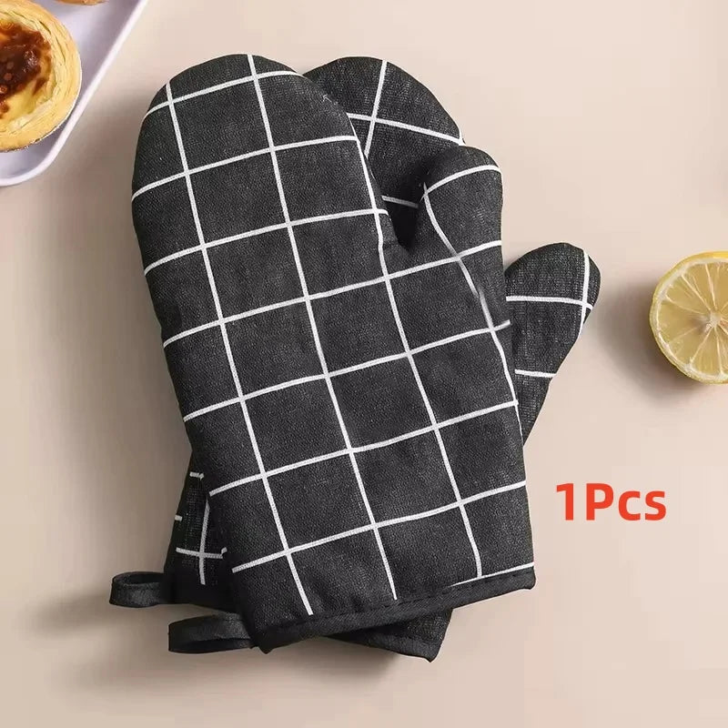 Oven Baking Gloves Oven Mitts Microwave Oven Gloves High-temperature Kitchen Baking Tools Bakeware Resistant Linen Gloves
