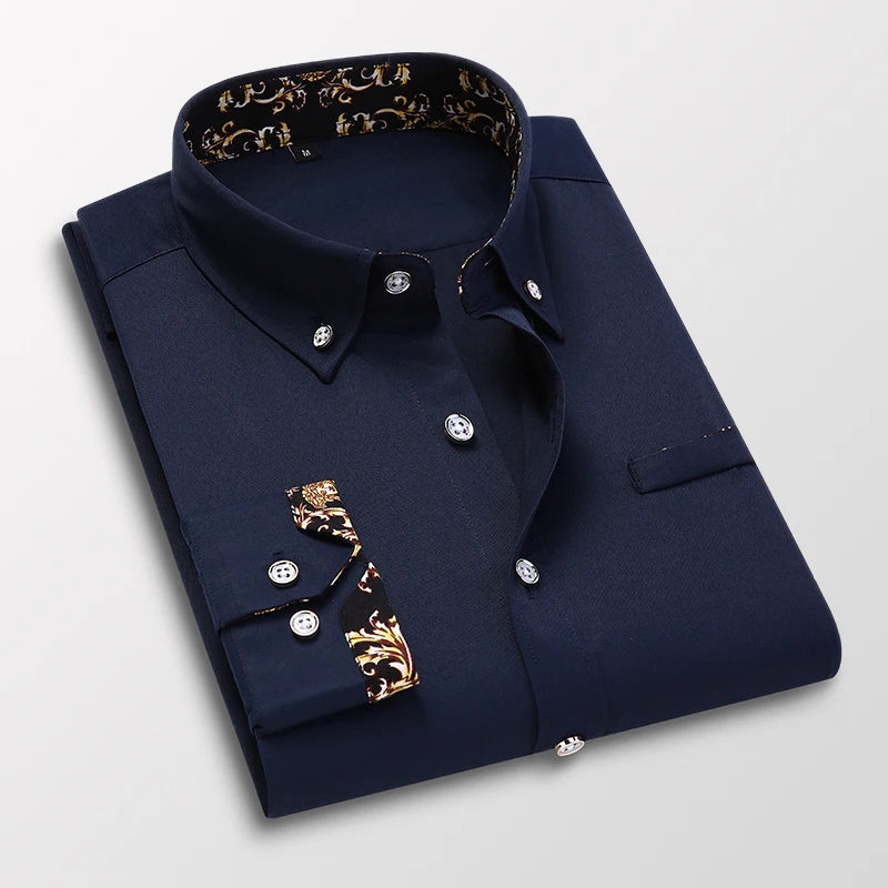Men's clothing Arrival Men Shirt Fashion Causal Long Sleeved Male Dress Social Business Brand Shirt Soft Weeding White Shirts