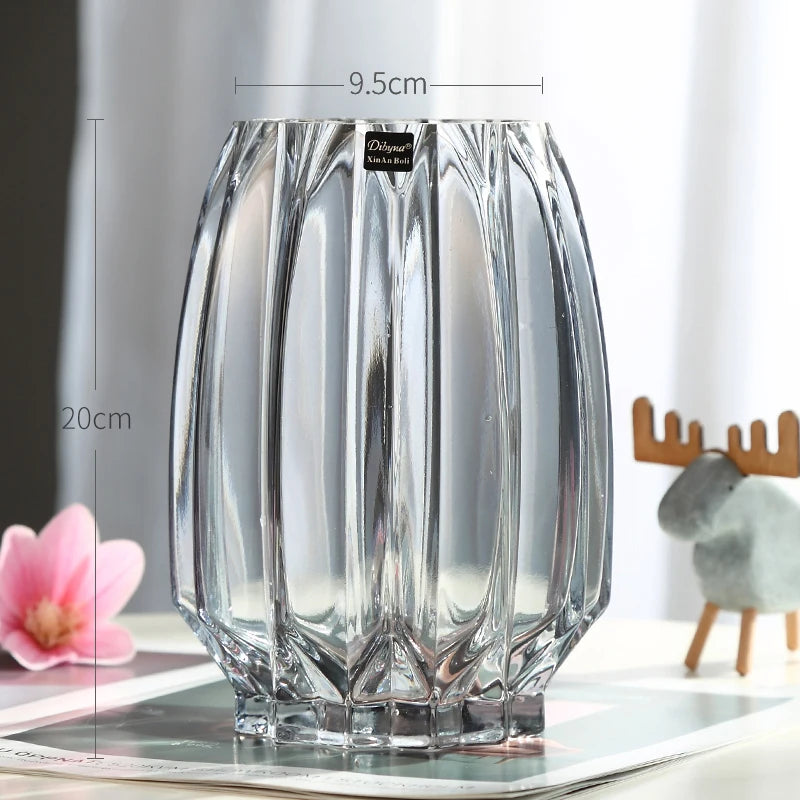 Vases Creative Large Glass Bottle Transparent Home Decor Hydroponic Terrarium Lily Rose Vase Living Room Flower Decoration