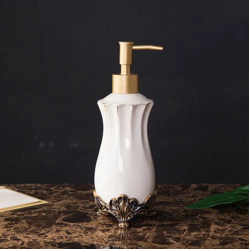 European Style Bathroom Five-piece Suit Bathroom Supplies White Kit Toiletries Wash Set Home Ceramics Decorative Accessories