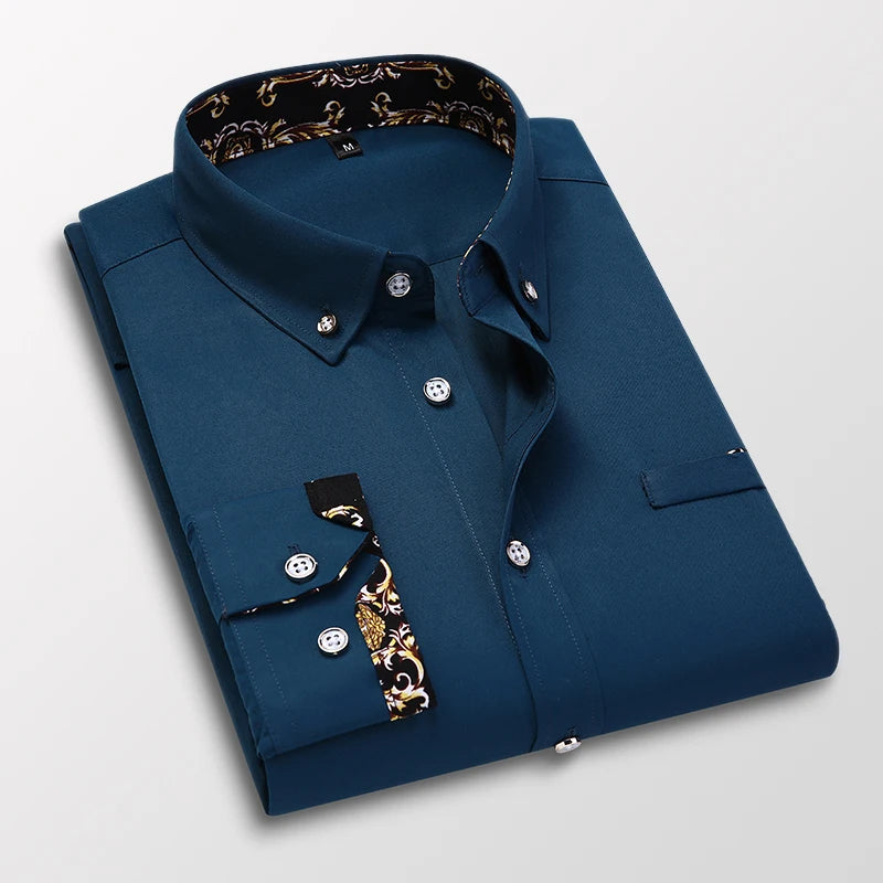 Men's clothing Arrival Men Shirt Fashion Causal Long Sleeved Male Dress Social Business Brand Shirt Soft Weeding White Shirts