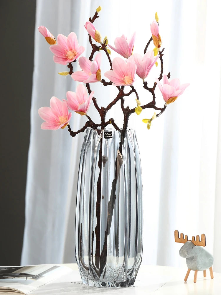 Vases Creative Large Glass Bottle Transparent Home Decor Hydroponic Terrarium Lily Rose Vase Living Room Flower Decoration