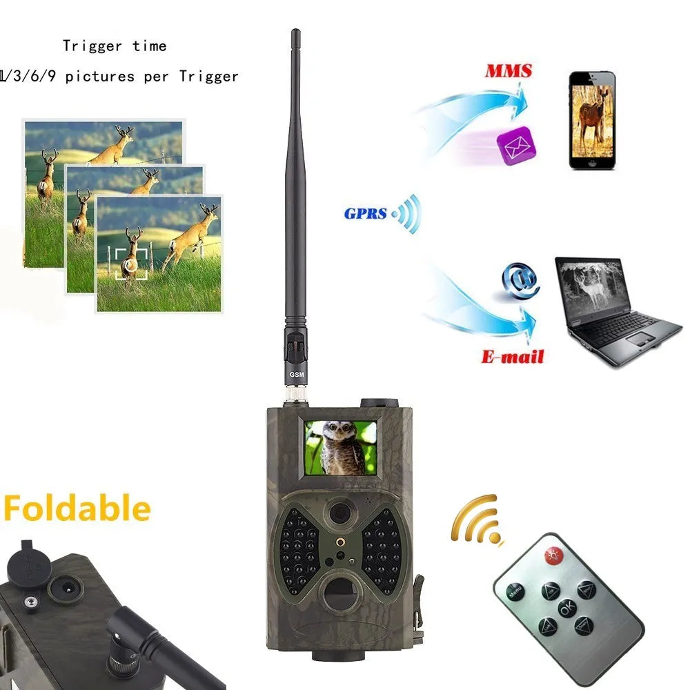 IR Hunting Celluar Trail Camera 16MP 1080P Photo Traps HC300M Wild Camera 2G MMS GSM SMTP Wireless Hunting Chasse