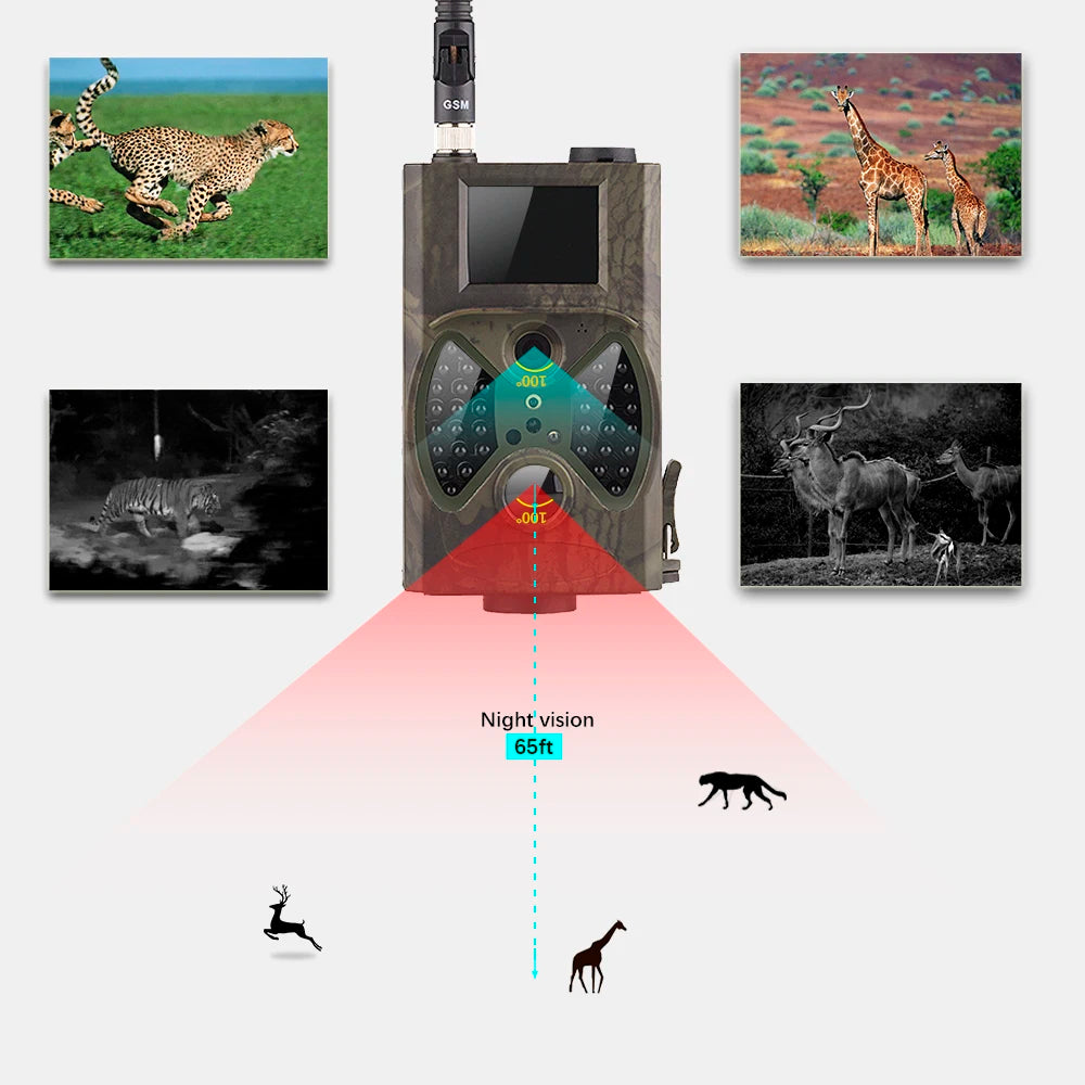 IR Hunting Celluar Trail Camera 16MP 1080P Photo Traps HC300M Wild Camera 2G MMS GSM SMTP Wireless Hunting Chasse