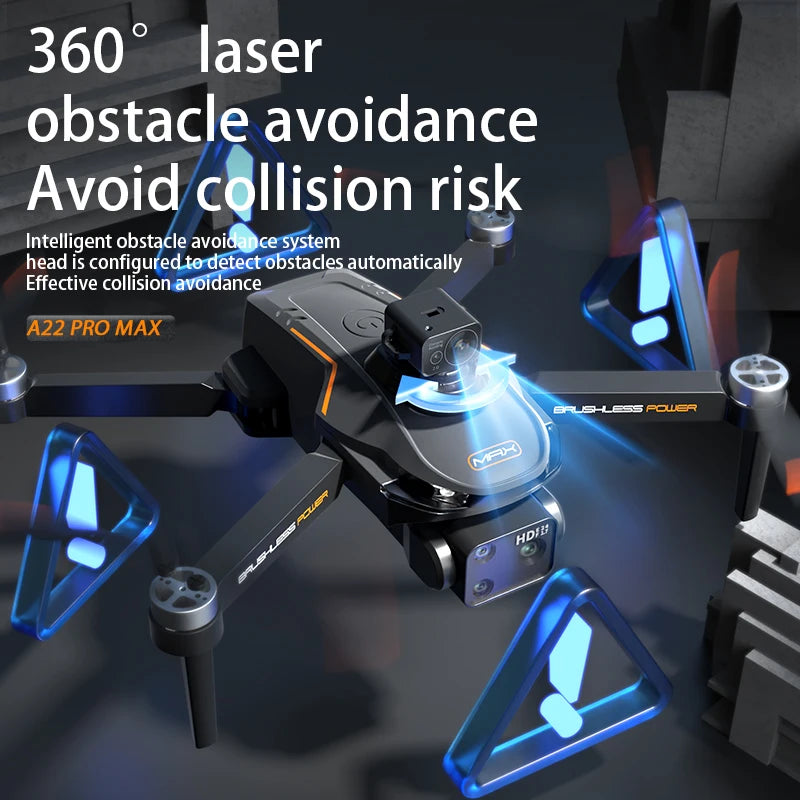 2025 New A22 Drone GPS 8K Professional HD 360° Dual Cameras 5G WIFI Brushless Laser Obstacle Avoidance Foldable Quadcopter Toys