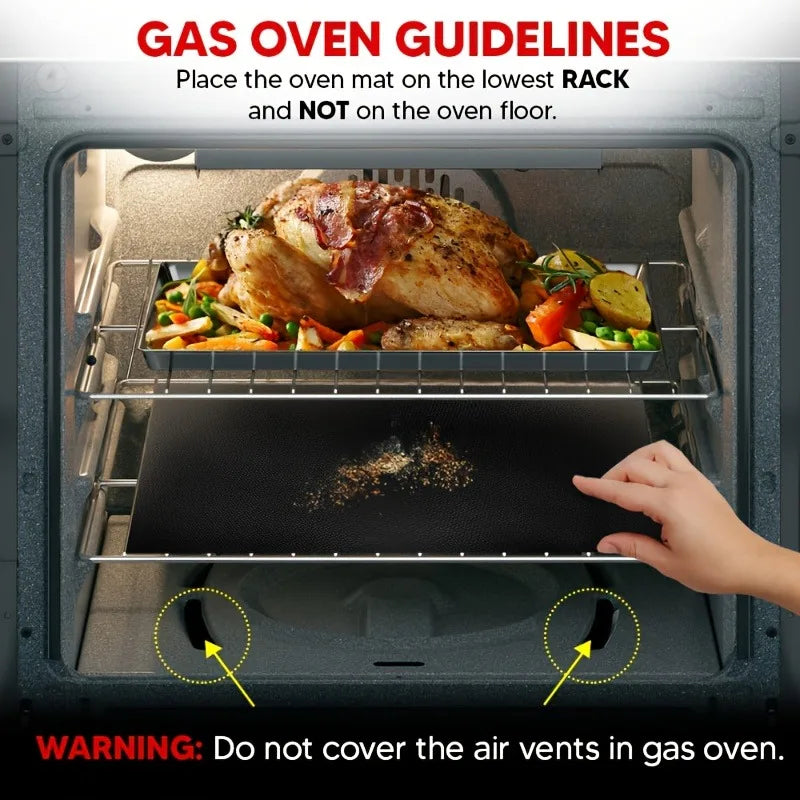 Oven Liners for Bottom Reusable Anti Dirt Protection Pad Heat Resistant Oven Microwave Lining Kitchen Tools For Barbecue Cooking