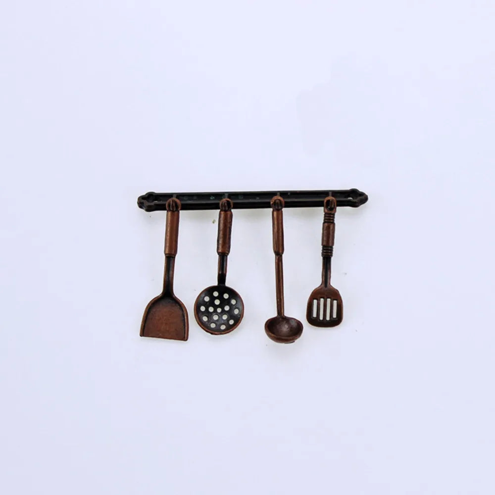 Kettle 1:12 Mini Kitchen Utensils Sets 1:12 Scale Cookware Doll Kitchen Set Alloy Mini Mini Kitchen Cooking Kit