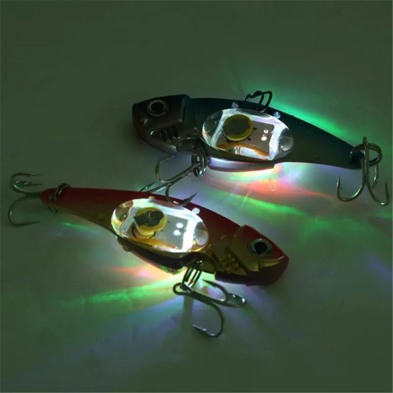 Electronic Fishing Lamp Bait Tackle LED Light Fishing Lure Treble HookFish Lure Light Flashing Lamp(red,blue)