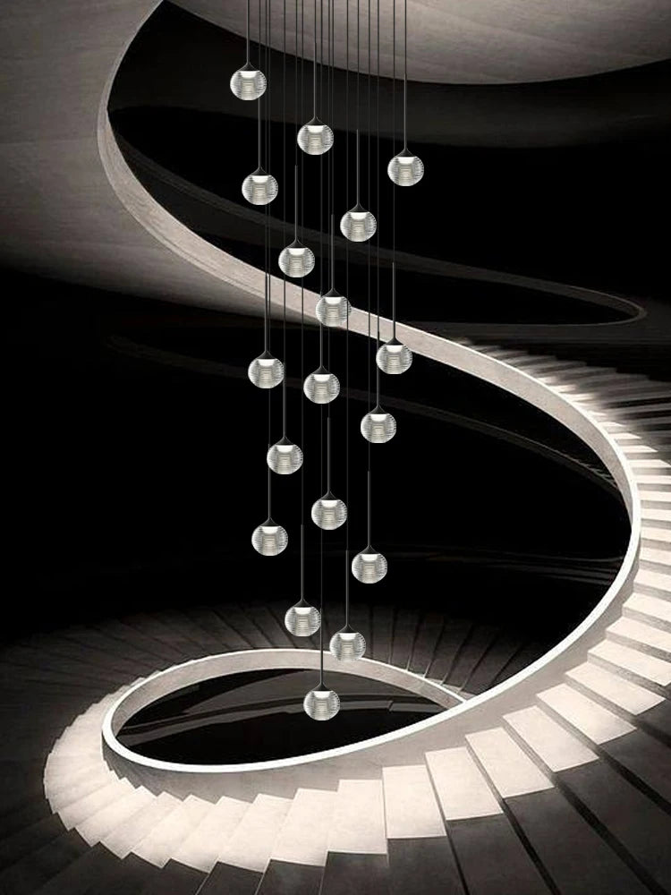 Modern Home Decor Led Lights Pendant Light Lamp Transparent Ball Chandeliers For Living Room Hanging Light Indoor Lighting Villa