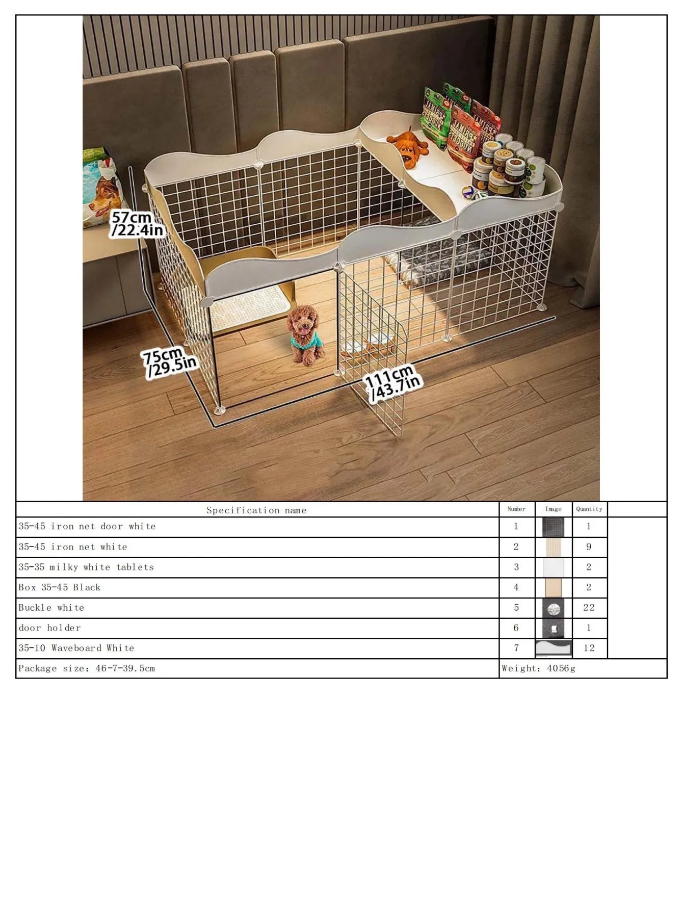 Household Pet Dog Fence House Kennel Indoor Small Size Dogs Teddy Fence Isolation Door with Toilet Area Dog Cage