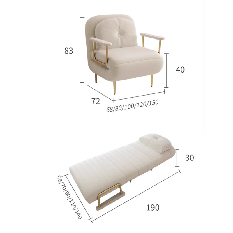 French Arm Living Room Sofas Elegant Trendy Cute Multifunctional Sofa Bed Premium Comfy Canapé Convertible Home Furniture