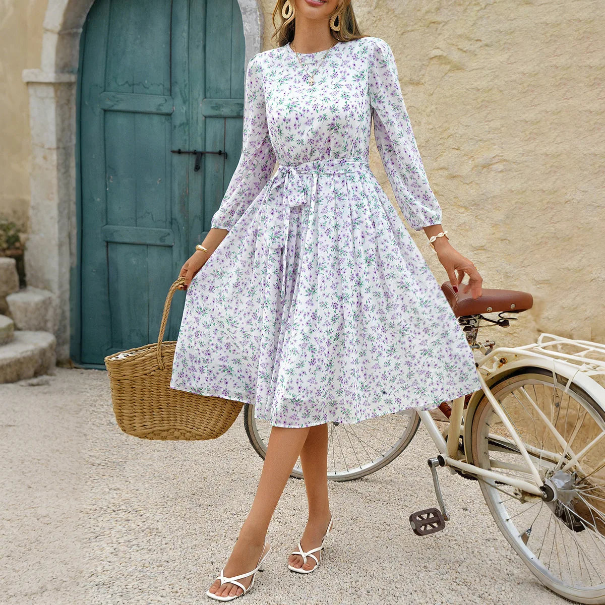 Women Dress 2025 Fashion Spring Summer Latest Unique Leisure Vacation Storm Point Long Sleeved Long Skirt Dress Women's Clothing