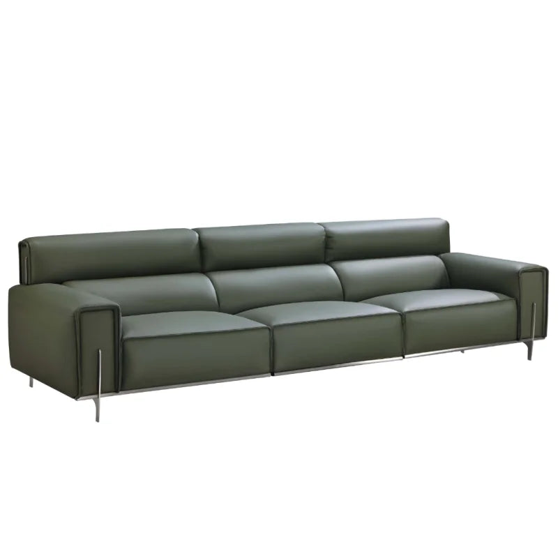 New living room small-sized Italian minimalist Glenn designer leather sofa with top layer cowhide straight row four person sofa