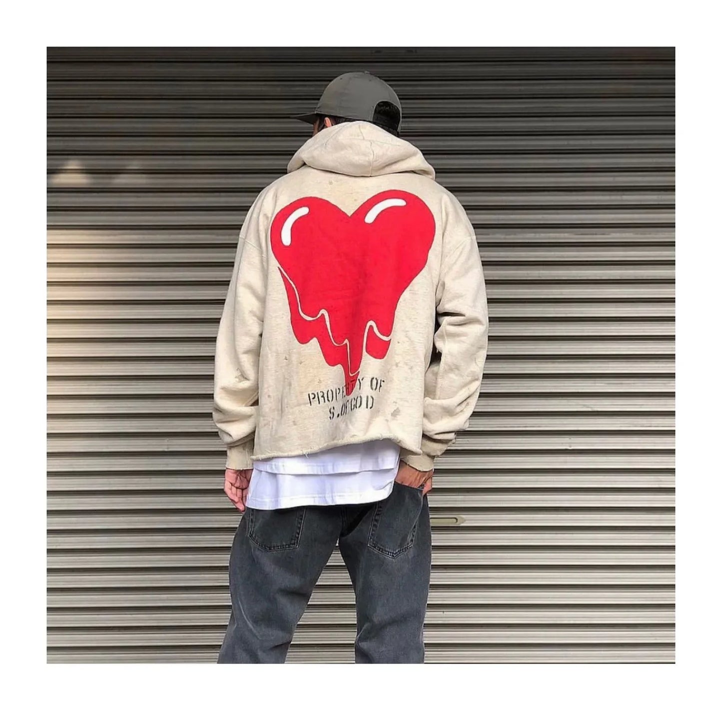 Mens Clothing Vintage graffiti destroys dirty painted high street loose casual hoodies ropa hombre