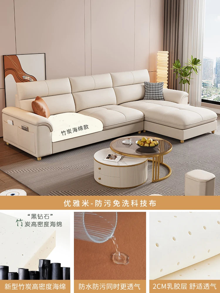 Minimalist L Shaped Living Room Sofas Aesthetic Sleeping Modern Sponge Sofas Corner Reclining Woonkamerkasten Furniture Home