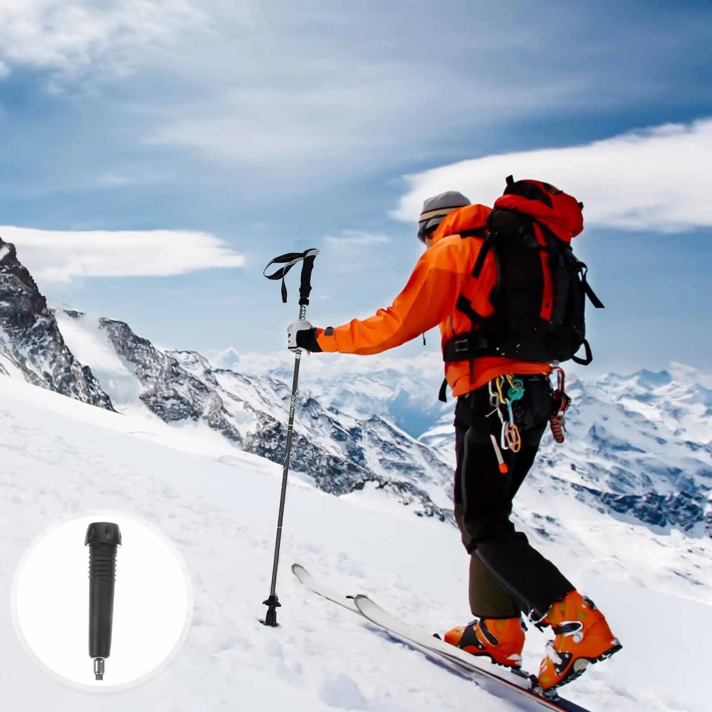 Trekking Poles Hiking Gear Stick Steel Trekking Pole Tips Hiking Sticks Accessories Wear Resistant Rubber Strong Walking Sticks
