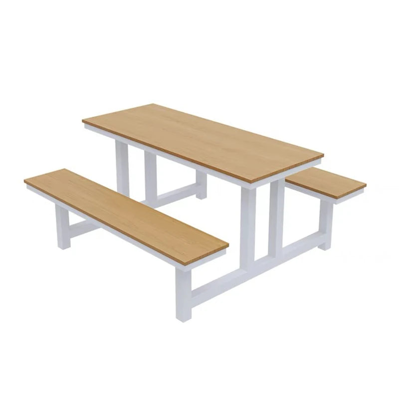 180cm Picnic Table Bench Set Weatherproof Outdoor Dining Table Set Plastic Wood Picnic Beer Table Bench with Aluminum Frame