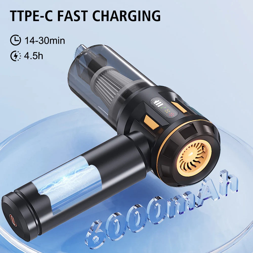 Turbo Jet Fan Strong Blowing/Suction Handheld Vaccum Cleaners Wireless 4 In 1 Car Vacuum Cleaner Air Duster Quick Inflation 2025