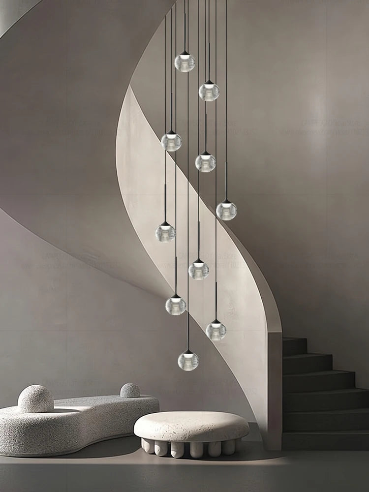 Modern Home Decor Led Lights Pendant Light Lamp Transparent Ball Chandeliers For Living Room Hanging Light Indoor Lighting Villa