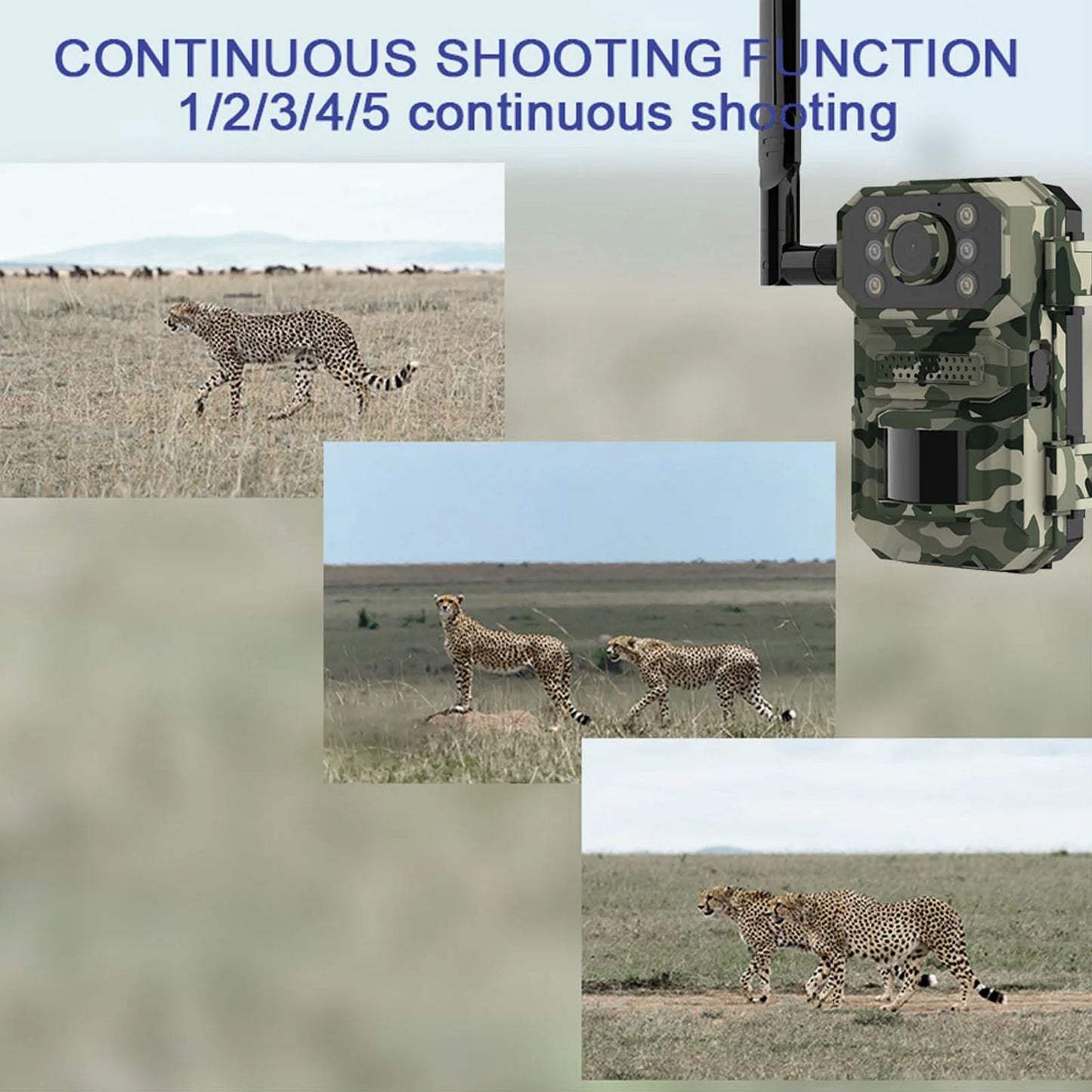 Hunting Camera Trail Camera Game IP66 Waterproof 14MP 120° Wide Angle 4G LTE Night Vision HD 4K Motion Detection for Shooting