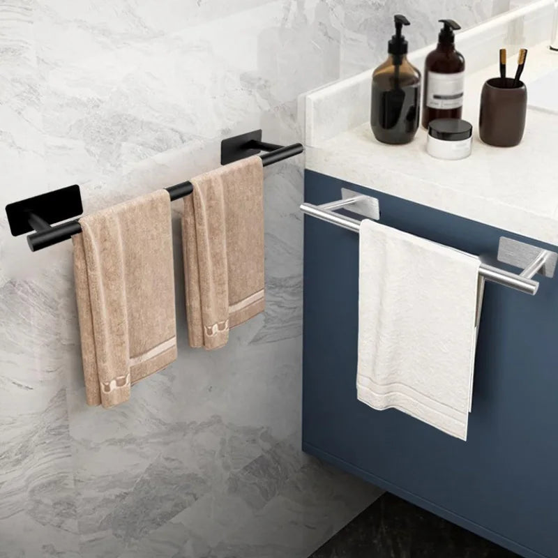 5-Piece Bathroom Hardware Set – Wall-Mounted Accessories Including Towel Bar, Hooks, and Toilet Paper Holder