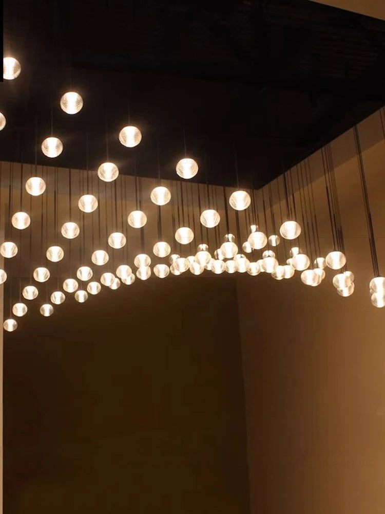 Modern Home Decor Led Lights Pendant Light Lamp Transparent Ball Chandeliers For Living Room Hanging Light Indoor Lighting Villa