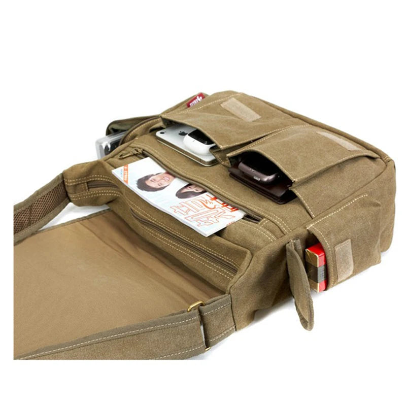 Men's Vintage Canvas Bag Men Casual Crossbody Bag For Men Messenger Bag Man Travel Shoulder Bags Bolsa Masculina High Quality