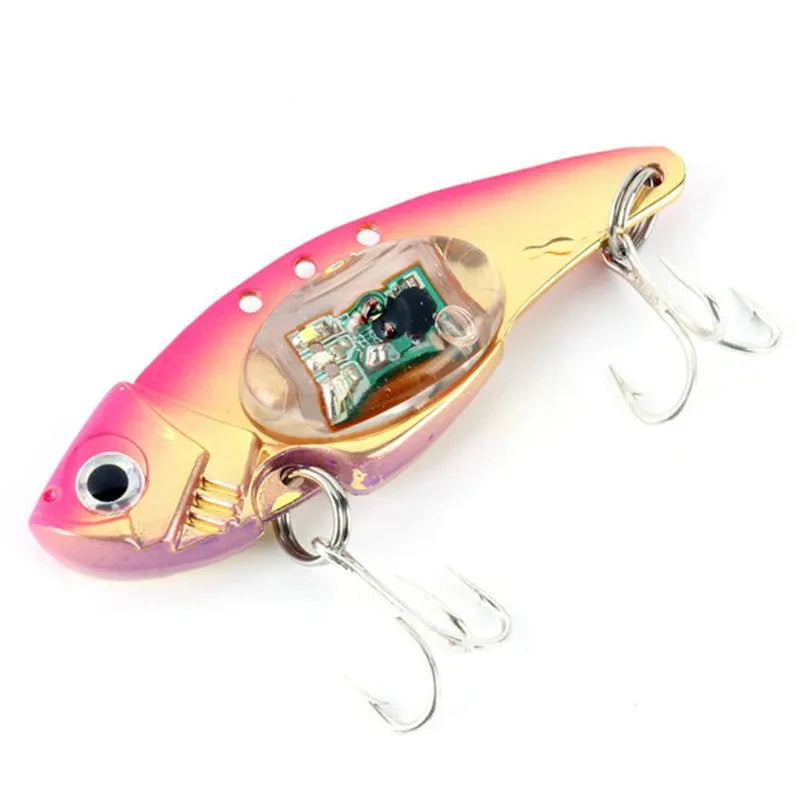 Electronic Fishing Lamp Bait Tackle LED Light Fishing Lure Treble HookFish Lure Light Flashing Lamp(red,blue)