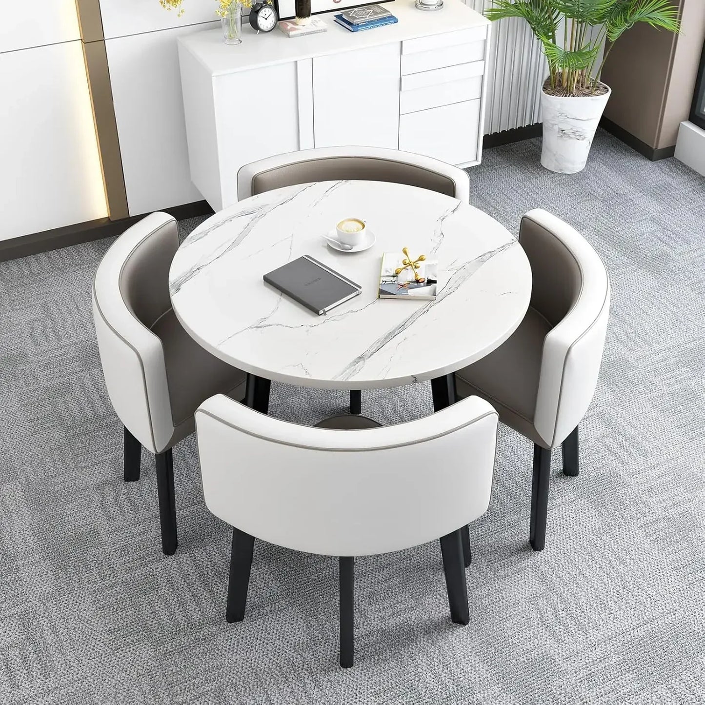 Round Dining Table Set,Kitchen Dining Table Set, Simple Small Round Table,Round Conference Table,Round Modern Dining Table Set