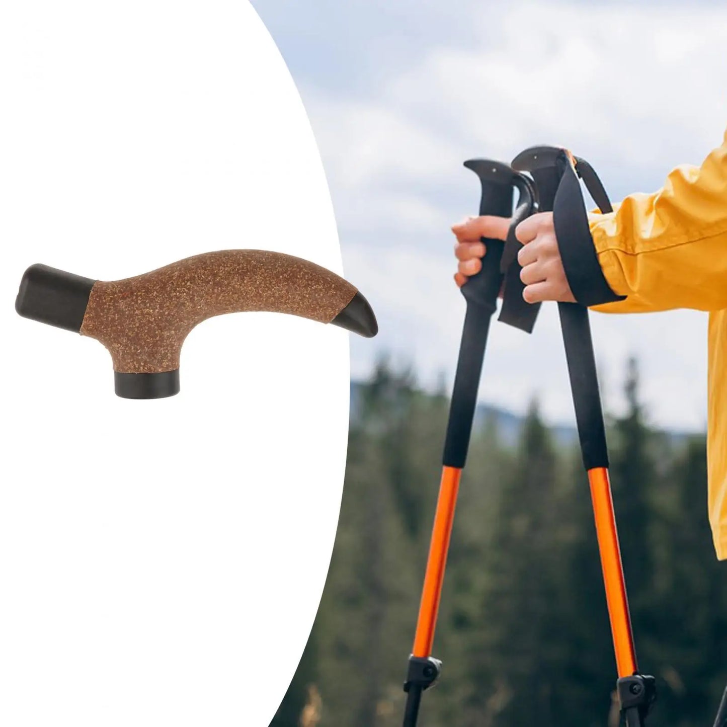 Trekking Pole Handle Durable Attachment Alpenstock Grip Handle for Camping
