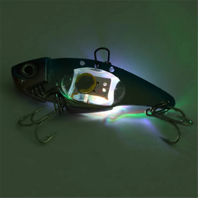 Electronic Fishing Lamp Bait Tackle LED Light Fishing Lure Treble HookFish Lure Light Flashing Lamp(red,blue)