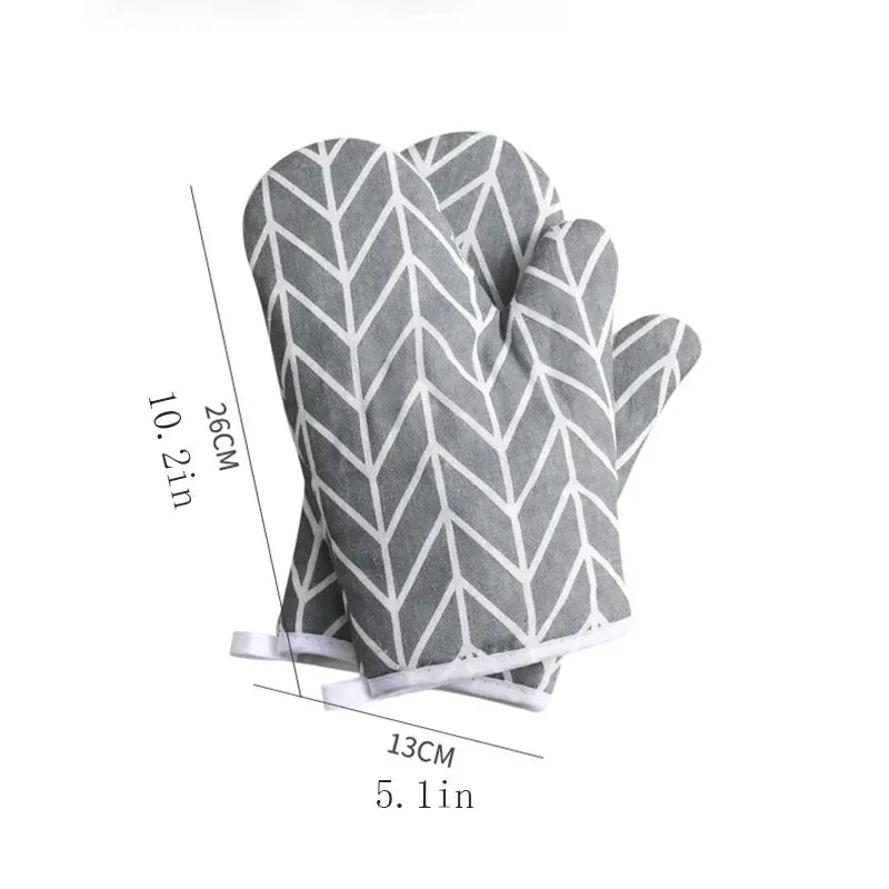 Oven Baking Gloves Oven Mitts Microwave Oven Gloves High-temperature Kitchen Baking Tools Bakeware Resistant Linen Gloves