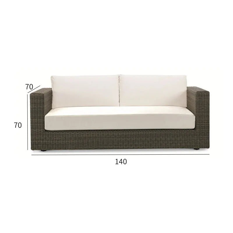 Outdoor rattan sofa combination balcony courtyard living room garden sun room round rattan outdoor model room villa leisure