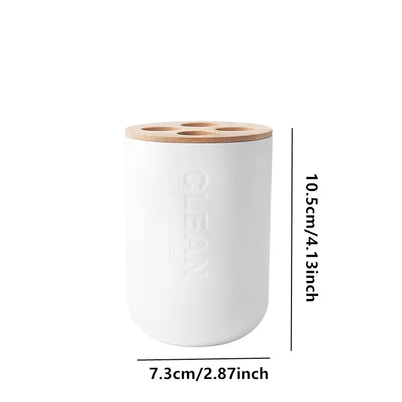 Bathroom Accessories Set Soap Dispenser Bottle Dish Washroom Toothbrush Holder Cup Suit Lotion Rack Toilet Brush Garbage Can