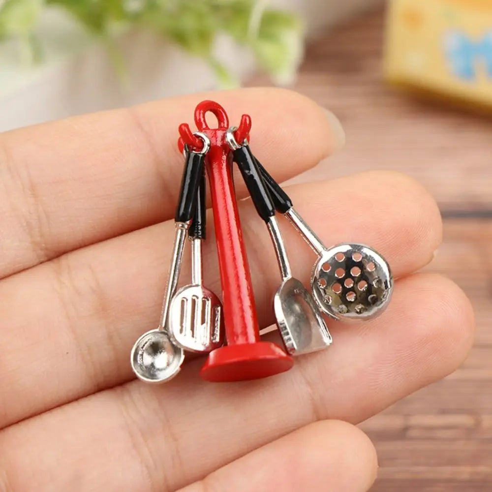 Kettle 1:12 Mini Kitchen Utensils Sets 1:12 Scale Cookware Doll Kitchen Set Alloy Mini Mini Kitchen Cooking Kit