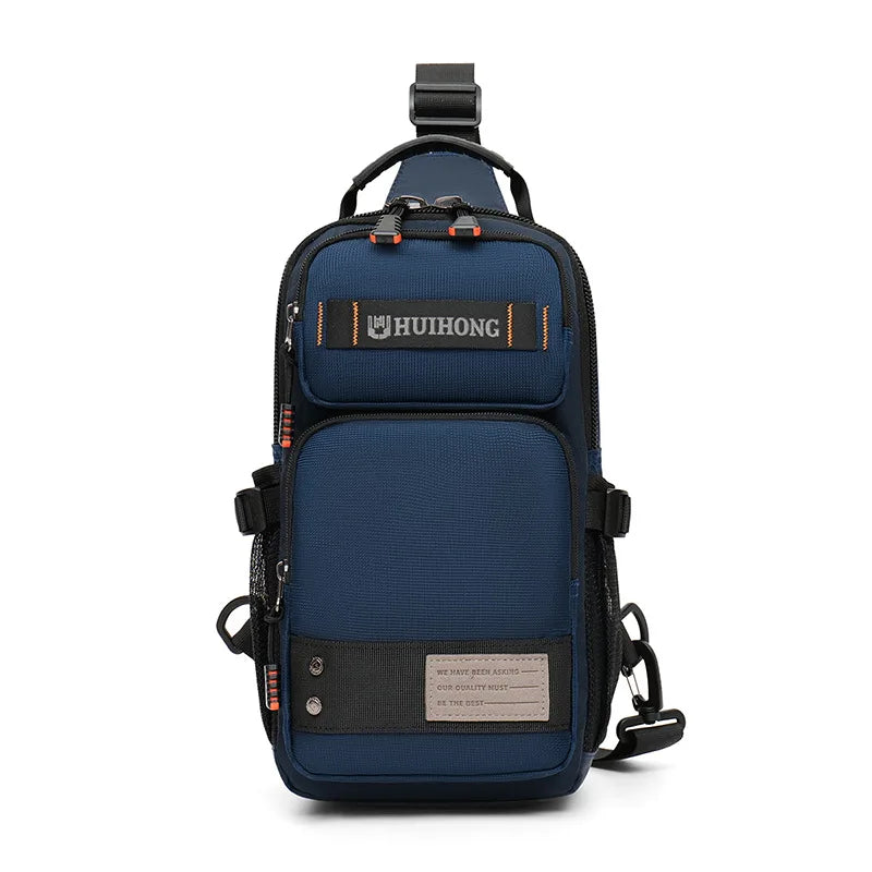 Men's Waist Bag Travel Casual Chest Bag Outdoor Hiking Climbing Backpack Multifunction Messenger Rig Pouch College Schoolbag
