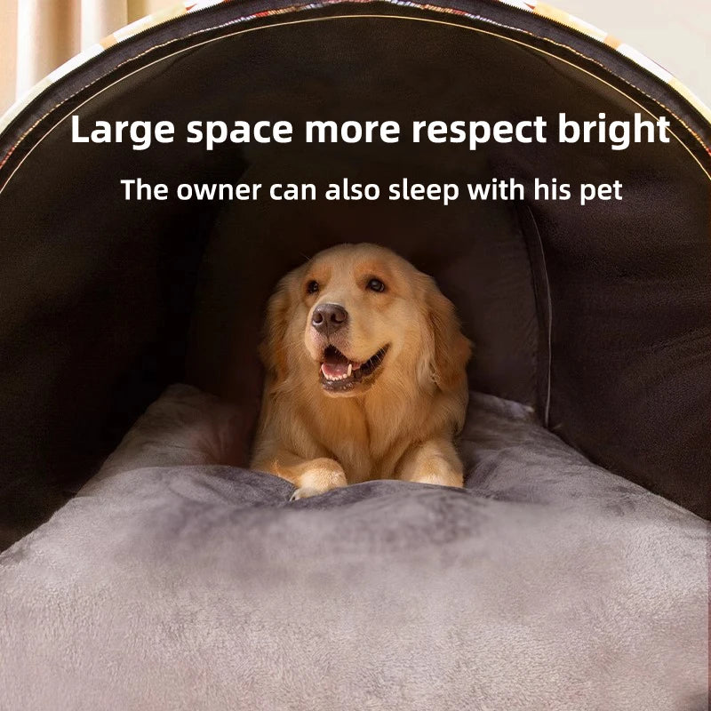 2024 New Dog Kennel Winter Warm Large Dog Oversized Dog House House Closed Winter Removable Golden Pet Four Seasons Use