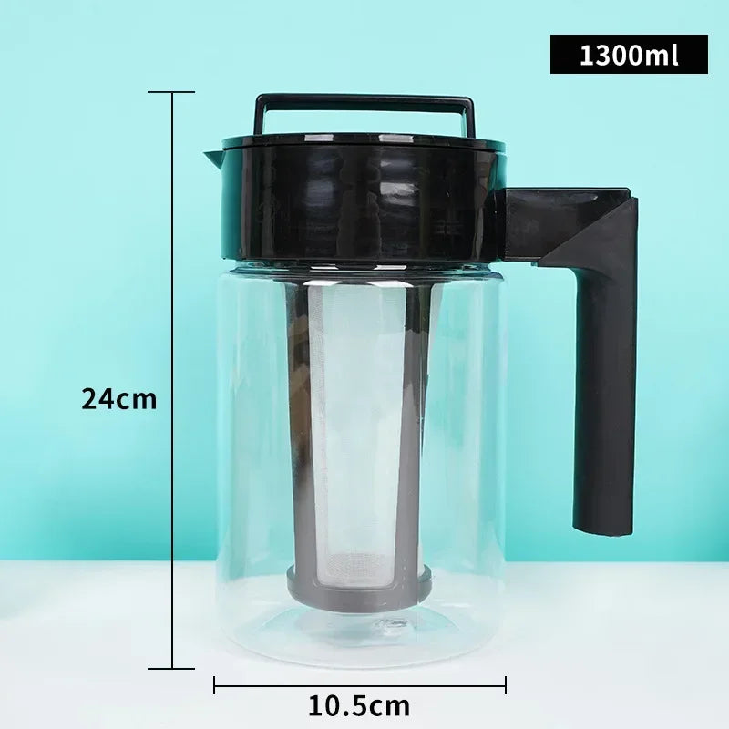 Cold Brew Iced Coffee Maker with Coffee Filter and Handle Home Office Kicten Water Kettle Cold Tea Kettle Clean and Hygienic