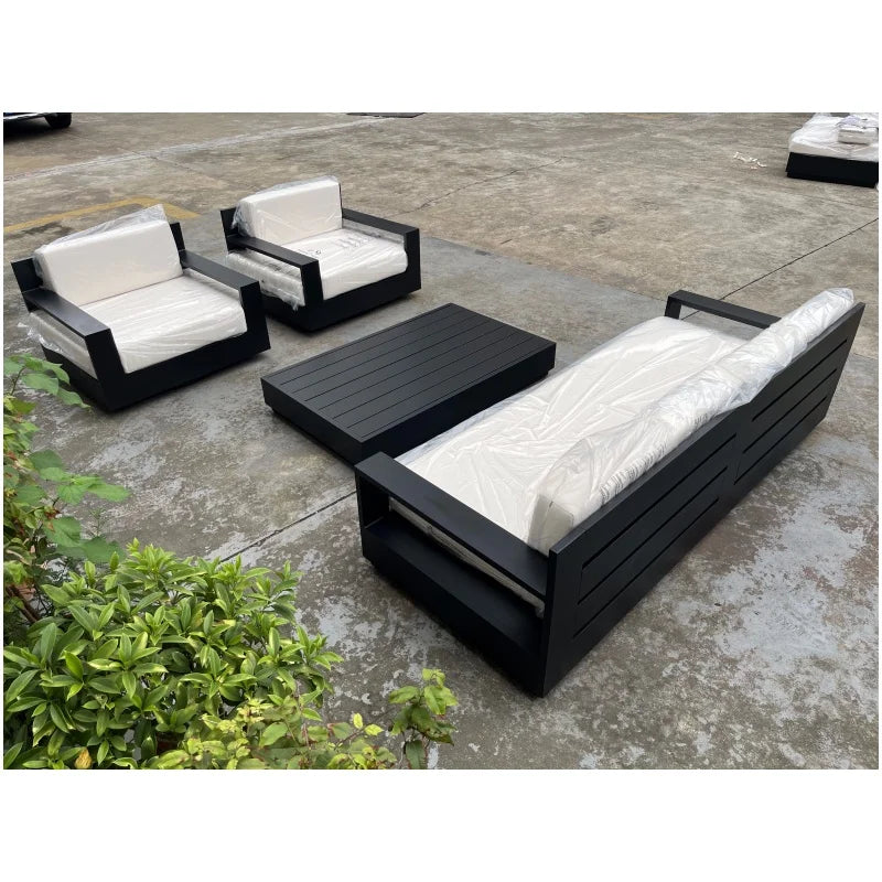 Durable Aluminum Sofa Set Patio Furniture Sets Luxurious Outdoor Garden For Patio Garden Apartment