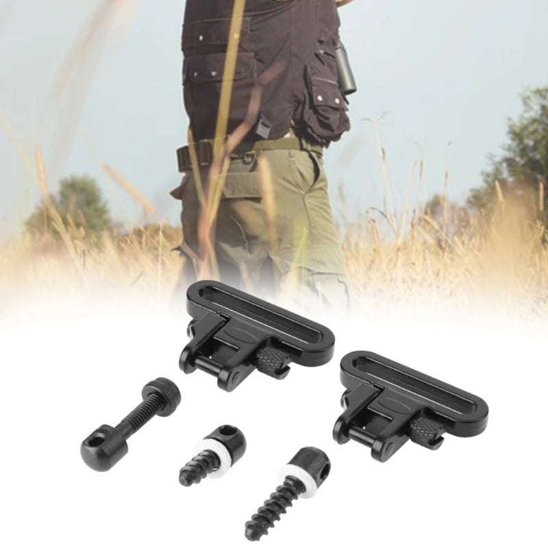 2 Point Sling Sling Mounting with 3 Sling Studs and Nut for Hunting, Sling Mounting Kits