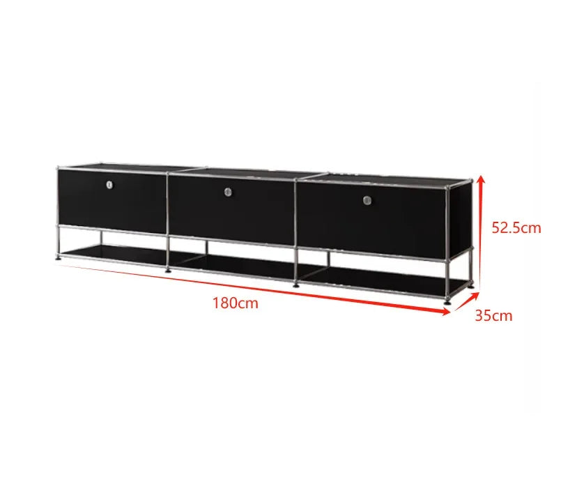 Modern TV Cabinet Living Room Storage Cabinets Stainless Steel Module Combination Storage Chest of Drawers Bedroom Bookcase