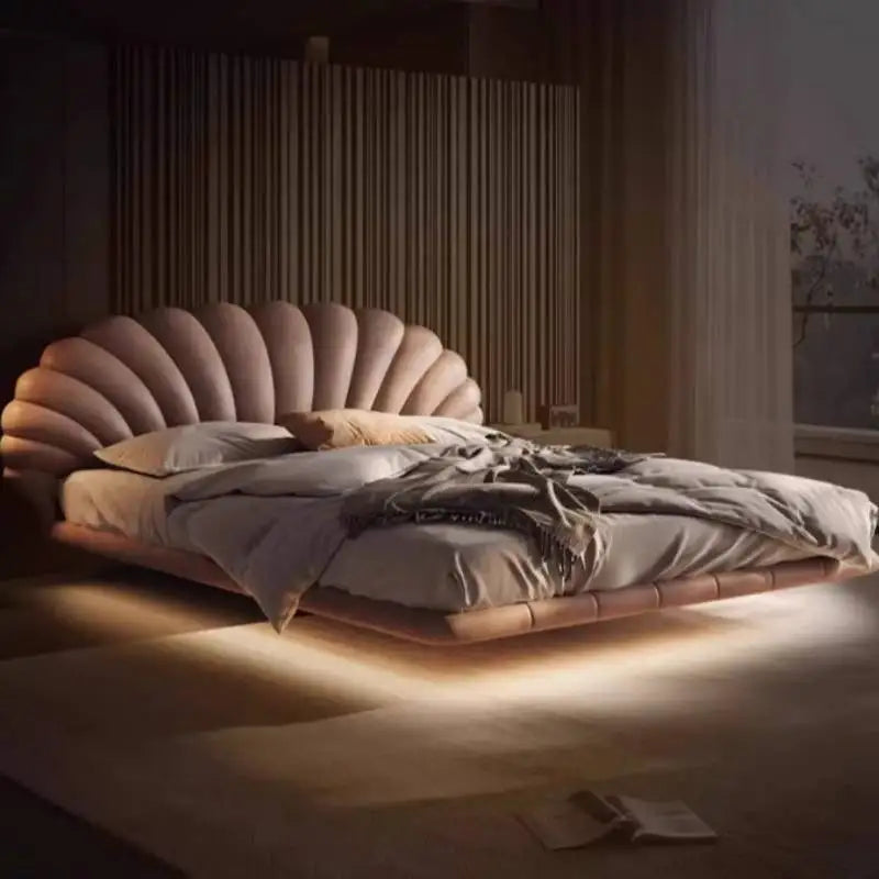 Unique Design Double Bed European Minimalist Modern Floating Double Bed Frame King Size Floating Cama Matrimonial Furniture Home