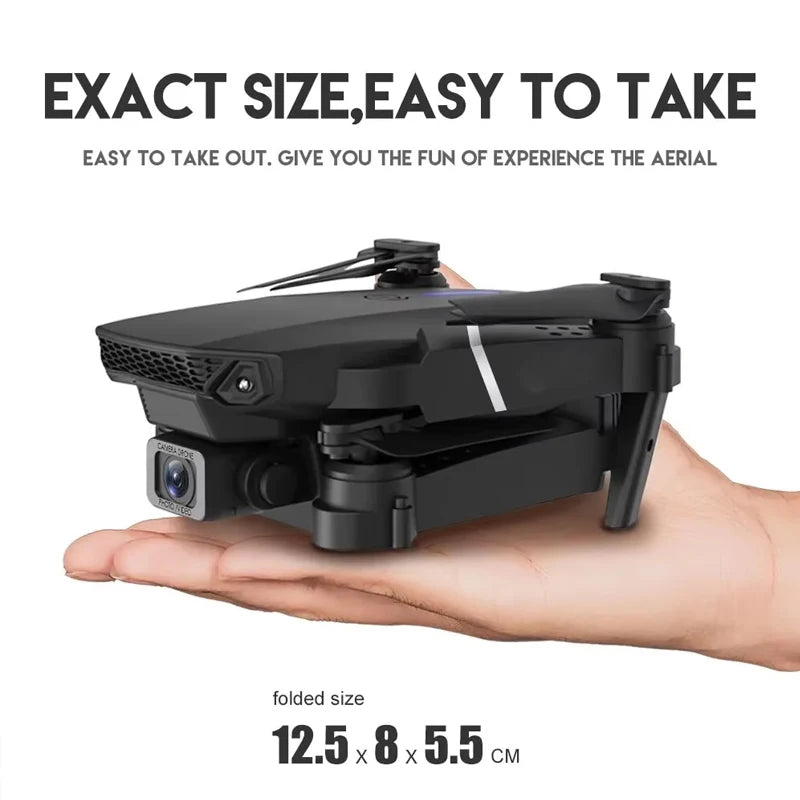 E88 Drone Toy, Dual Camera, One Key Takeoff Remote Control Men'S Gift Indoor and Outdoor, Halloween/Christmas/New Year Gift