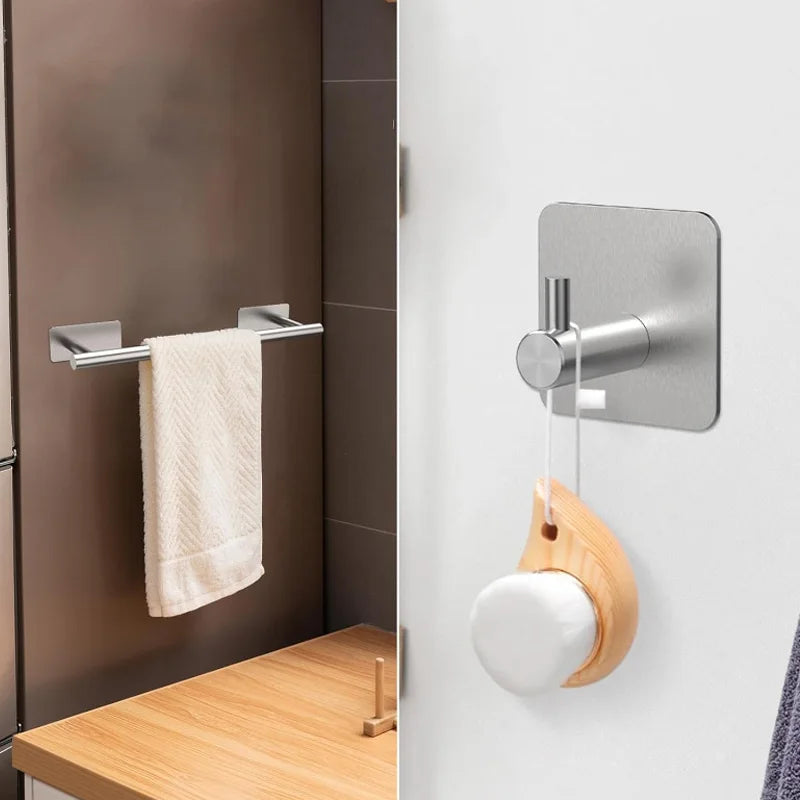 5-Piece Bathroom Hardware Set – Wall-Mounted Accessories Including Towel Bar, Hooks, and Toilet Paper Holder