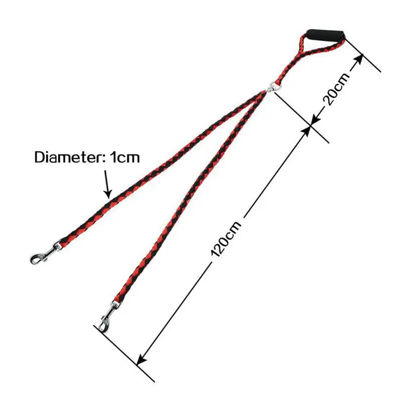 Pet Double High-quality Traction Rope for Dogs Leashes for 2 Dogs Convenient and Durable Leads
