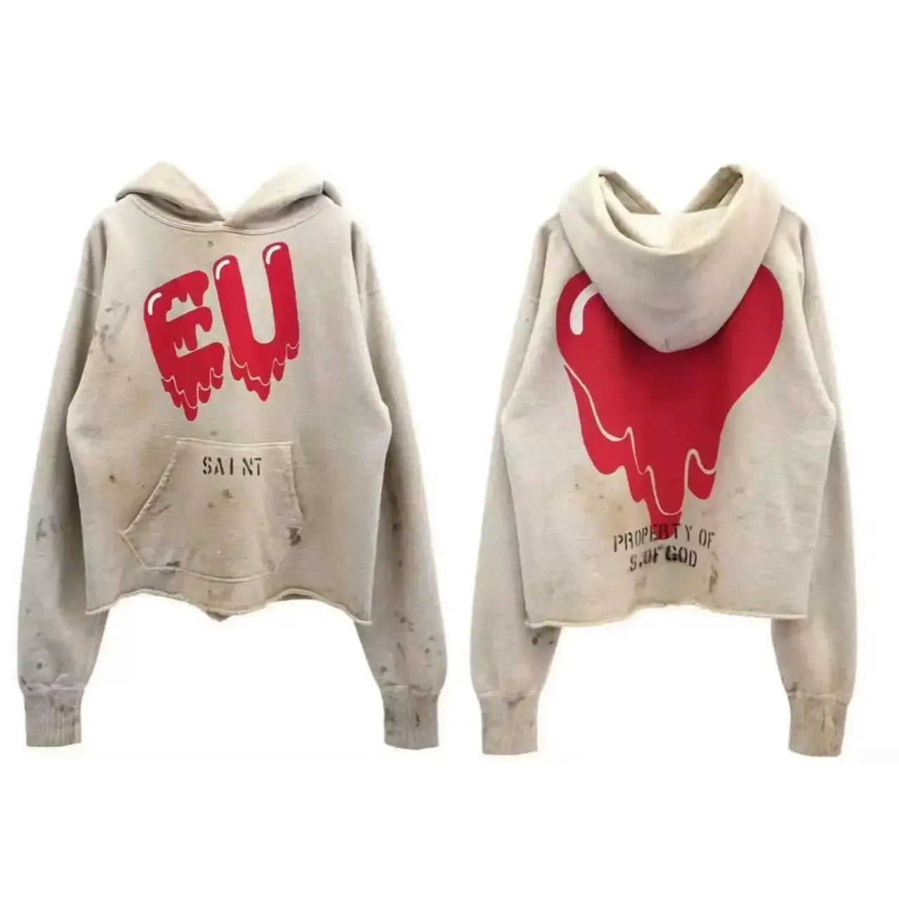 Mens Clothing Vintage graffiti destroys dirty painted high street loose casual hoodies ropa hombre