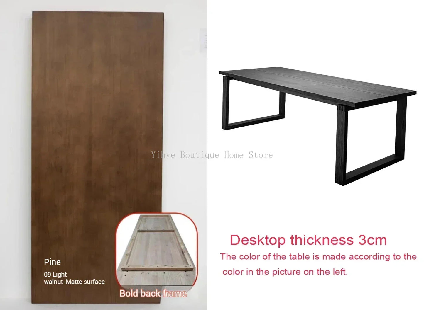 Nordic Simple Luxury Solid Wood Dining Table Pine Rectangular Dining Table Living Room Desk Log Workbench Home Furniture