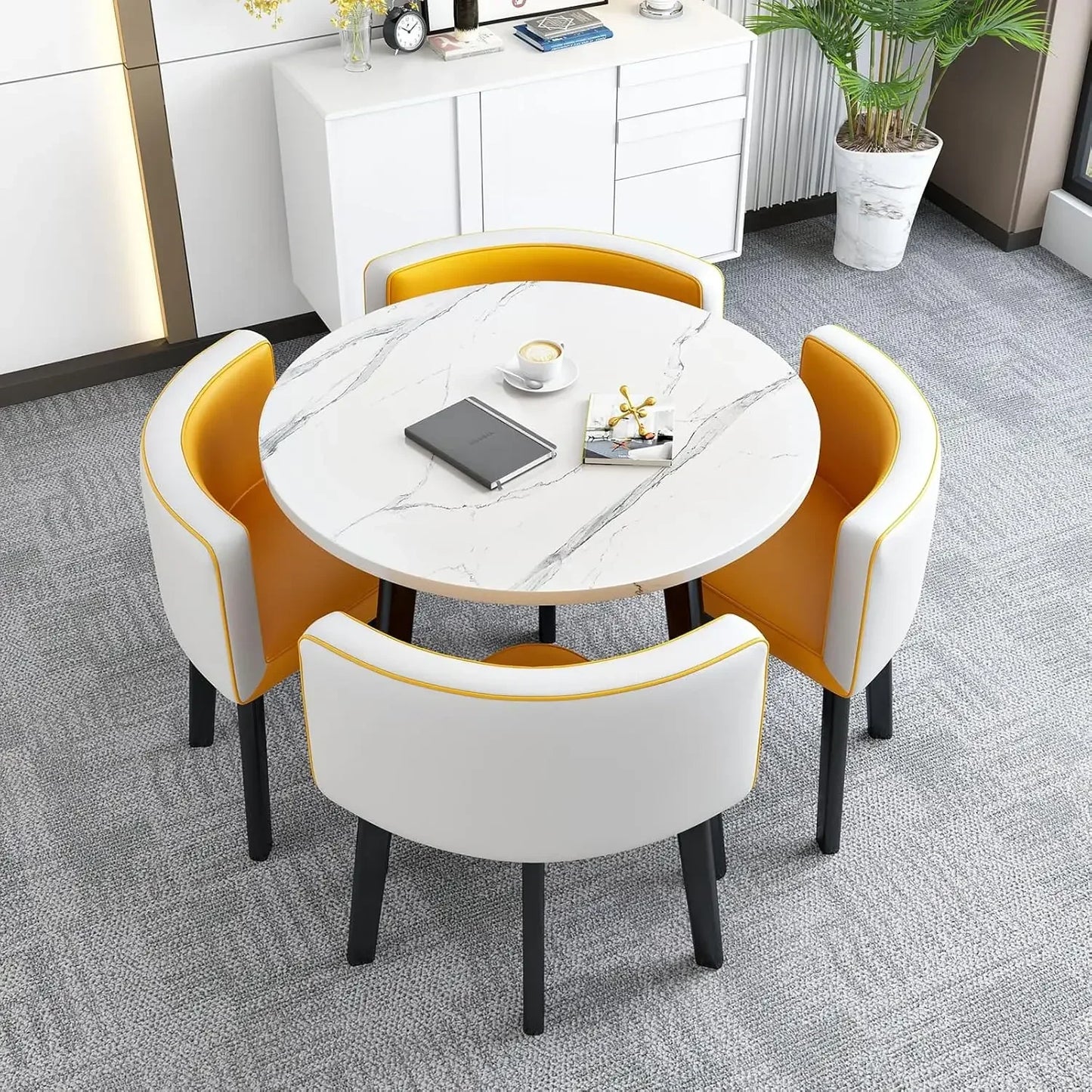 Round Dining Table Set,Kitchen Dining Table Set, Simple Small Round Table,Round Conference Table,Round Modern Dining Table Set