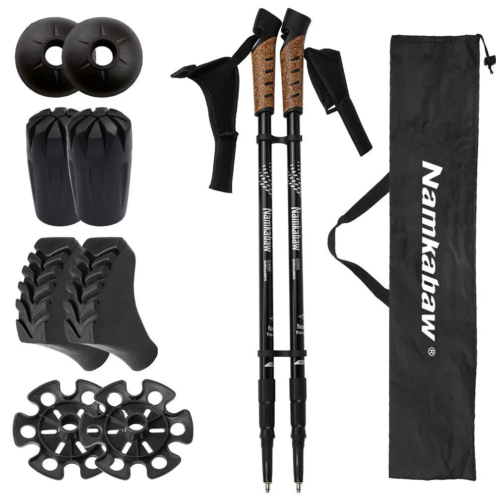 2PCS Trekking Poles Adjustable Aluminum Hiking Sticks for Outdoor Camping Walking Mountaineering Essential Gear Walking Sticks
