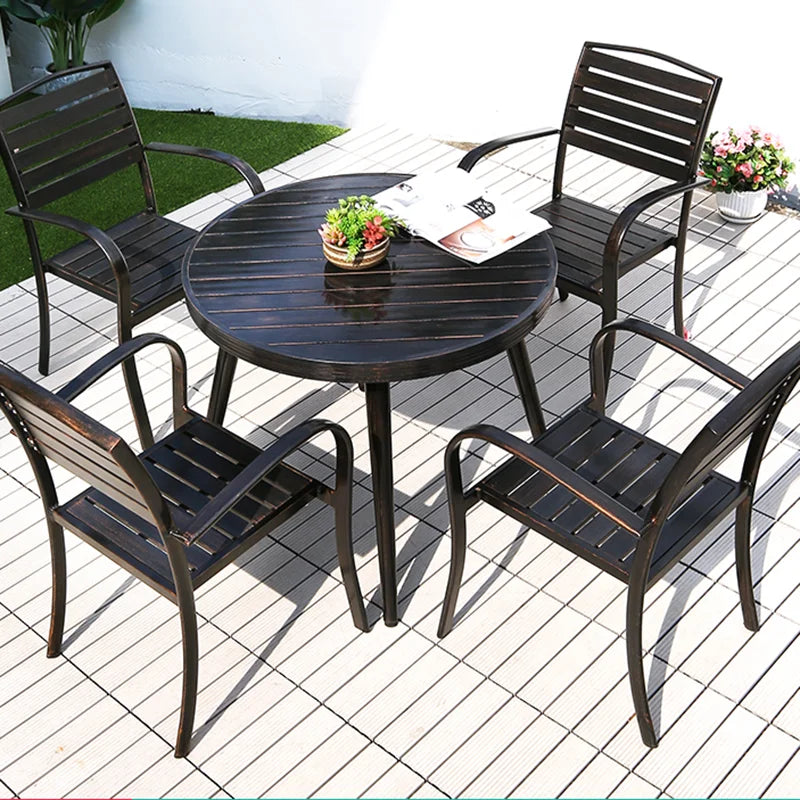 Aluminum Dining Table Outdoor Garden Living Furniture Aluminum Alloy Table Top for Patio Kitchen Small Apartment